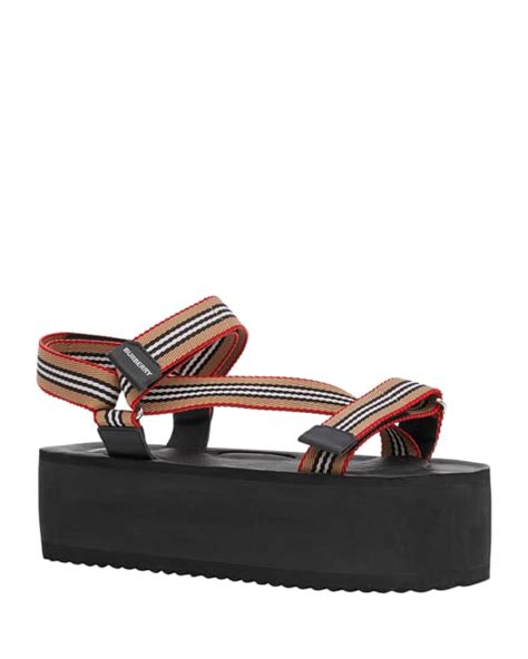 Burberry Patterson Striped Sport Sandals 